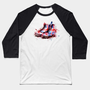 Union Jack flag Dr Martens Boots on White Baseball T-Shirt